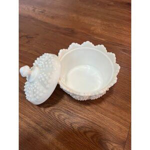 Milk glass bowl with lid